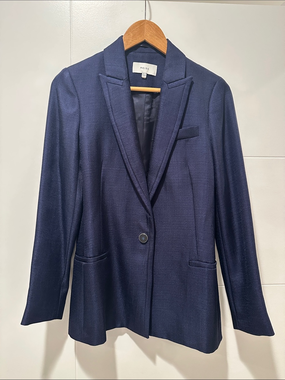 Reiss Dark Navy Single-Button Tailored Blazer